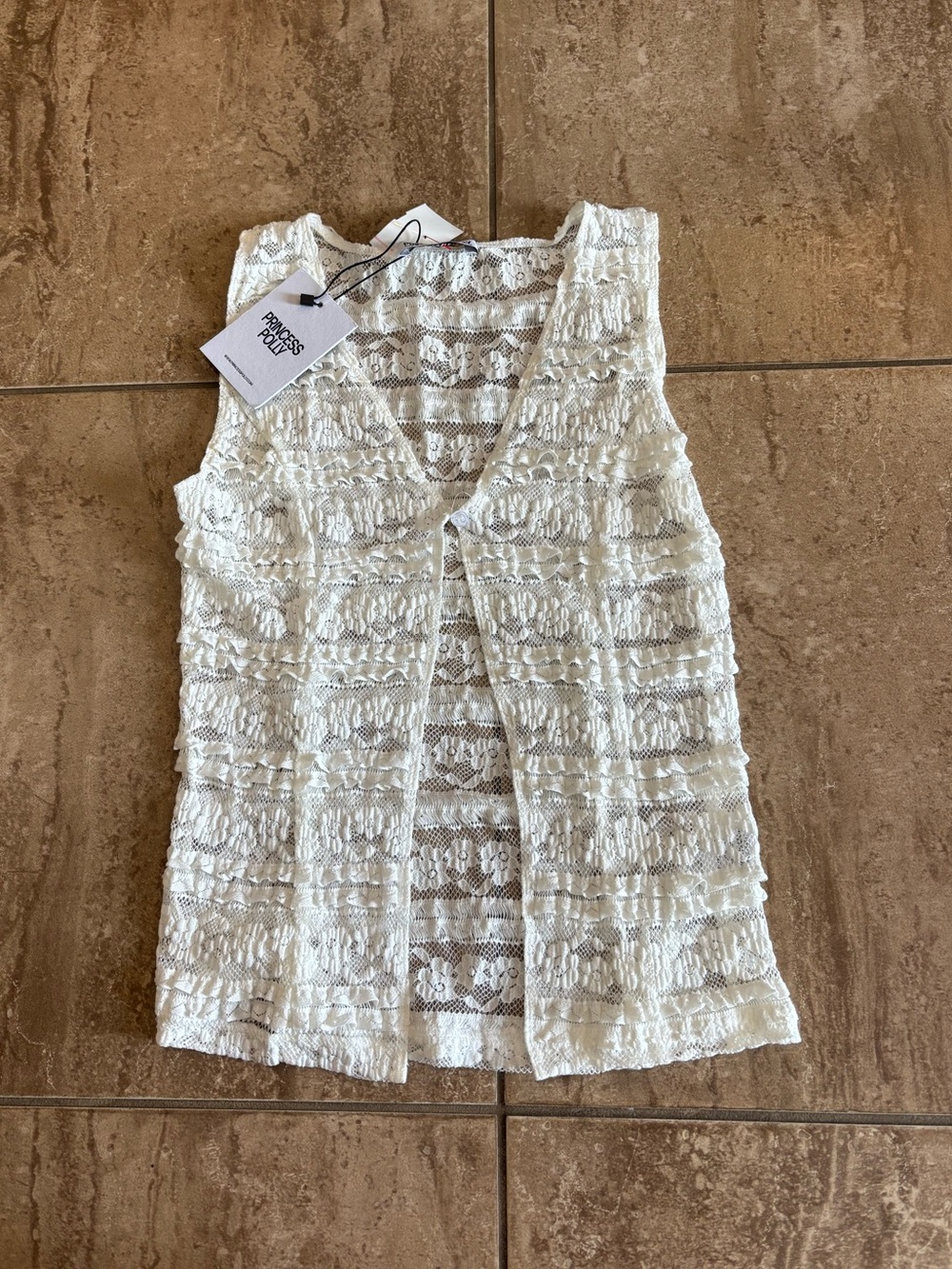Princess Polly Quillan ruffle sheer festival top NWT
